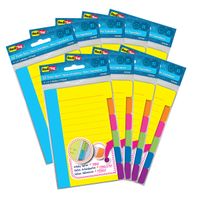 Redi-Tag Divider Sticky Notes, Tabbed Self-Stick Lined Note Pad, 60 Ruled Notes per Pack, 4 x 6 Inches, Assorted Neon Colors, 9 Pack (29509)