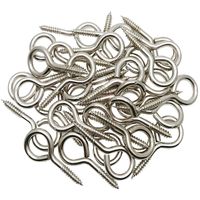 MANSHU 30 Pack of Eye Screws, 2 inch Metal Eye Hooks Thread Self-Tapping Hanging Hooks Eyebolt Ring