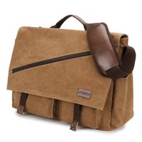 Canvas Messenger Bag,17.3 Inch Mens Satchel Water Resistant Laptop Briefcase Canvas Vintage Shoulder Crossbody Bag for Men by RAVUO