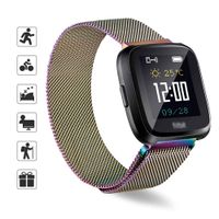 TOMALL Replacement Bands Compatible for Fitbit Versa/Versa 2,Stainless Steel Metal Wristband for Women Men