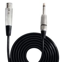 1/4" to XLR Audio Cord - 1/4 Inch Phono To XLR Female Connection 15 ft 12 Gauge Black Heavy Duty Professional Speaker Cable Wire - Delivers Sound - Pyle Pro PPMJL15