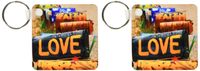 3dRose Hand Painted Mailboxes, Galisteo, New Mexico, Julien McRoberts Key Chains, Set of 2 (kc_92649_1)