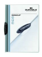 DURABLE Report Cover with SWINGCLIP, Letter-Size, Holds Up to 30 Pages, Clear Cover/Black, 5 Pack (226401)
