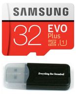 Samsung Evo Plus 32GB MicroSD HC Class 10 UHS-1 Mobile Memory Card for Samsung Galaxy J3 J1 Nxt Ace A9 A7 A5 A3 Tab A 7.0 E 8.0 View On7 On5 Z3 with Everything But Stromboli Memory Card Reader