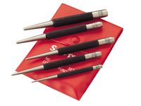 Starrett S117PC Set of 5 Center Punches, 1/16", 5/64", 3/32", 1/8", 5/32" Diameters, in Plastic Case