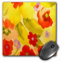 3dRose LLC 8 x 8 x 0.25 Inches Mouse Pad, Red Yellow/Orange Floral Party (mp_80534_1)