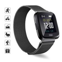 TOMALL Replacement Bands Compatible for Fitbit Versa/Versa 2,Stainless Steel Metal Wristband for Women Men