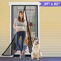 Titan Mall Magnetic Screen Door 39"W x 82"H with Super Tight Self Closing Magnetic Seal and Full Frame Hook & Loop Durable Polyester Mesh Curtain Door Net Screen with Magnet Black