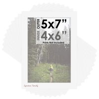 Mat Board Center, Pack of 10, 5x7 for 4x6 White Color Mats - Acid Free, 4-ply Thickness, White Core - for Pictures, Photos, Framing