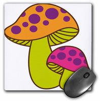 3Drose LLC 8 X 8 X 0.25 Inches Mouse Pad, Orange, Pink and Purple Mushrooms (Mp_124590_1)