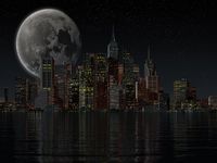 DZJYQ 6.5x5ft(2x1.5m) Cartoon Big Clear Moon Star Building Mansion Super City Night Sky Sea Children Newborn Baby Birthday Party Decoration Photo Shooting Backdrop Photography Background 9