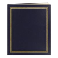 Jumbo 11.75x14 Beige Page Scrapbook 100 Pages (50 Sheets), Navy Blue