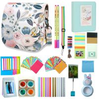 Anter 17 in 1 Instax Mini 9 Mini 8 Mini 8+ Accessories for Fujifilm Instax Instant Film Camera (Blue Flower A)