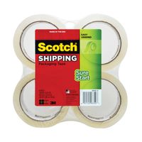 Scotch Sure Start Shipping Packaging Tape, 1.88 in. x 54.6 yds., Clear, 4 Rolls/Pack