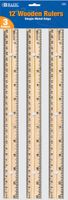 Bazic - Wooden Ruler (30 Centimeter) (12 Inches) (Case of 24) (3-Packs of 24)