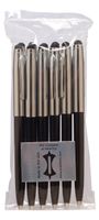 PCA USA Made Pen Stylus Combo Bulk Silver Cap with Black Barrel, Black Ink, 12 Pens (PPS004-12BULK)