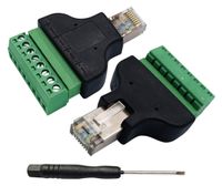 AAOTOKK RJ45 Screw Terminal RJ45 8P 8C Male to 8Pin Female Bolt Screw Type terminals Ethernet Net Network Plug for AV CCTV UTP DVR Cat5 Cat6 Cat7 Coupler(2 Pack/Male)
