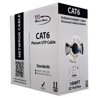 550MHz Cat6 Blue Plenum 1000FT UTP Solid Bulk Network Cable - US Network Cables
