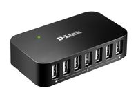 D-Link 7-Port USB 2.0 Hub including 7 Fast Charging Ports, mini USB 2.0 Port  and 5V/3A Power Adapter (DUB-H7)
