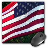 3dRose LLC 8 x 8 x 0.25 Inches an American Flag Flying in The Wind with Texture, Red, White and Blue and Grain Pattern Mouse Pad (mp_48322_1)