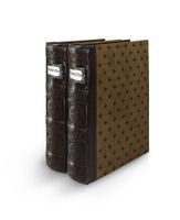 Bellagio-Italia Tuscany Chestnut DVD Storage Binder Set - Stores Up to 96 DVDs, CDs, or Blu-Rays - Stores DVD Cover Art - Acid-Free Sheets