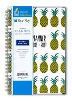 Blue Sky 2018-2019 Academic Year Weekly & Monthly Planner, Flexible Cover, Twin-Wire Binding, 5" x 8", Pineapple