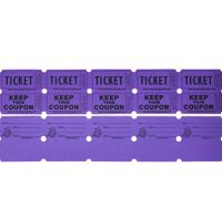 Rmix 100 Purple Raffle Tickets Double Roll 50/50 Carnival Fair Split The Pot One Hundred Consecutively Numbered Fundraiser Festival Event Party Door Prize Drawing Perforated Stubs