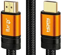 IBRA Orange HDMI Cable 6ft(2 Pack) - HDMI 2.0 (4K) Ready - 18Gbps- 28AWG Braided Cord -Gold Plated Connectors - Ethernet, ARC - Video 4K 2160p, HD 1080p, 3D - Xbox Playstation PS3 PS4 PC Apple TV