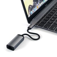 Satechi Aluminum Type-C Gigabit Ethernet Adapter - Compatible with 2018 MacBook Air, 2018 iPad Pro, 2016/2017/2018 MacBook Pro/MacBook, Microsoft Surface Go and More (Space Gray)