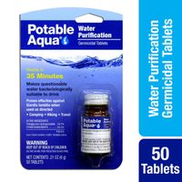 Potable Aqua Germicidal Water Purification Tablets - 50 count Bottle