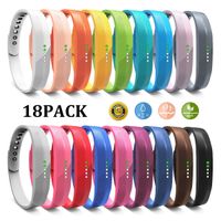 Wekin Replacement Wrist Band Compatible for Flex 2, Soft Silicone Accessory Wristband Strap for Flex 2 Sports Classic Fitness Tracker (Large, 18pcs)