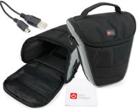 DURAGADGET Black & Grey Protective Carry Case - Suitable for use with Canon EOS 5DS R | EOS 5DS | EOS 750D | EOS 760D | EOS M3 | EOS 80D & EOS M5 + Cleaning Cloth & Sync Cable