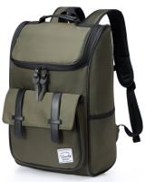Backpack for men,Vaschy Vintage Water Resistant Daypack Rucksack College School Backpack with Padded 15.6 inch Laptop Compartment Green