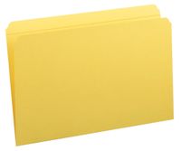 Smead File Folder, Reinforced Straight-Cut Tab, Legal Size, Yellow, 100 per Box (17910)
