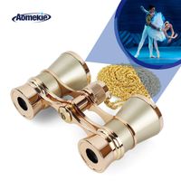 Aomekie Opera Glasses Binoculars 3X25 Theater Glasses Mini Binocular Compact with Chain for Adults Women Kids  in Musical Concert（Gold）
