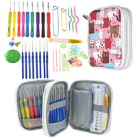 New Set of 47 Ergonomic Crochet Hooks Set w Rubbery Handles Hook 0.6-6MM, Comfort Grip for Arthritic Hands