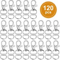 120 Pcs Key Chain Clip Swivel Snap Hooks Lanyard Clips with D Rings