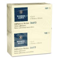 Business Source Yellow Repositionable Adhesive Notes