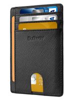 Slim Minimalist Leather Wallets for Men & Women - Cross Black