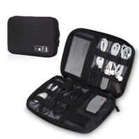 Hynes Eagle Travel Universal Cable Organizer Electronics Accessories Cases for Various USB, Phone, Charger and Cable, Black