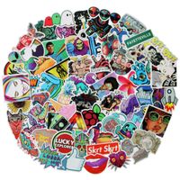66 Pcs Cool Hippie & Groovy Alien Creatures Laptop Stickers for Teens, Hydro Flask Stickers for Water Bottles | Computer Sticker for Laptop, Trippy Stickers, Retro Love Stickers (Alien Creatures)