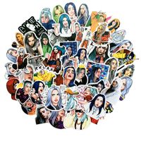 Billie Eilish Stickers,Laptop and Water Bottle Stickers(50pcs). Vinyl Decal Sticker- Waterproof,- Durable - intensely hued,Set Random Sticker Decals (Billie Eilish Singer)