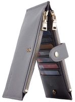 Travelambo Womens Walllet RFID Blocking Bifold Multi Card Case Wallet with Zipper Pocket (CH Grey 4074)