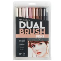 Tombow 56170 Dual Brush Pen Art Markers, Portrait, 10-Pack. Blendable, Brush and Fine Tip Markers