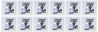 3dRose Z is for Zebra in Blue for Boys Baby and Kids Monogram Z in Zebra Print - Greeting Cards, 6 x 6 inches, set of 12 (gc_62891_2)