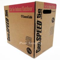 GenSPEED 5000 Category 5e Cable, Residential CMX Outdoor, 24 AWG, 4-Pair, Riser, 1000' Pull-Pac, Ivory Flame-Retardant PVC Jacket, Standards-Compliant, Made in The USA