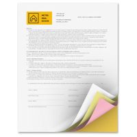 Domtar, Inc Carbonless Paper, 4-Part, Straight, 2500Sets, White/CN/Pack/GRD (XER3R12430)