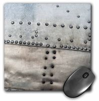 3dRose Mouse Pad White Metal Grunge Body of a Vintage Airplane. Rivets and Seams, 8 x 8" (mp_272043_1)