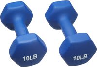 AmazonBasics 10 Pound Neoprene Dumbbells Weights - Set of 2, Navy Blue