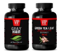Fat Burner Diet Pills - Gray Hair Solution - Green Tea - Saw Palmetto Blend - (2 Bottles Combo)